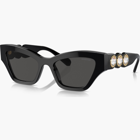 SWAROVSKI SK6021 Crystal Embellished Black Cat Eye Sunglasses main image 5